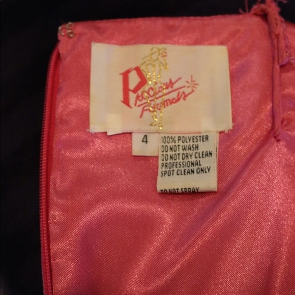 Pink Beaded Bodice Tulle Princess Prom Gown Size 4 - Picture 3 of 5